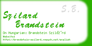 szilard brandstein business card